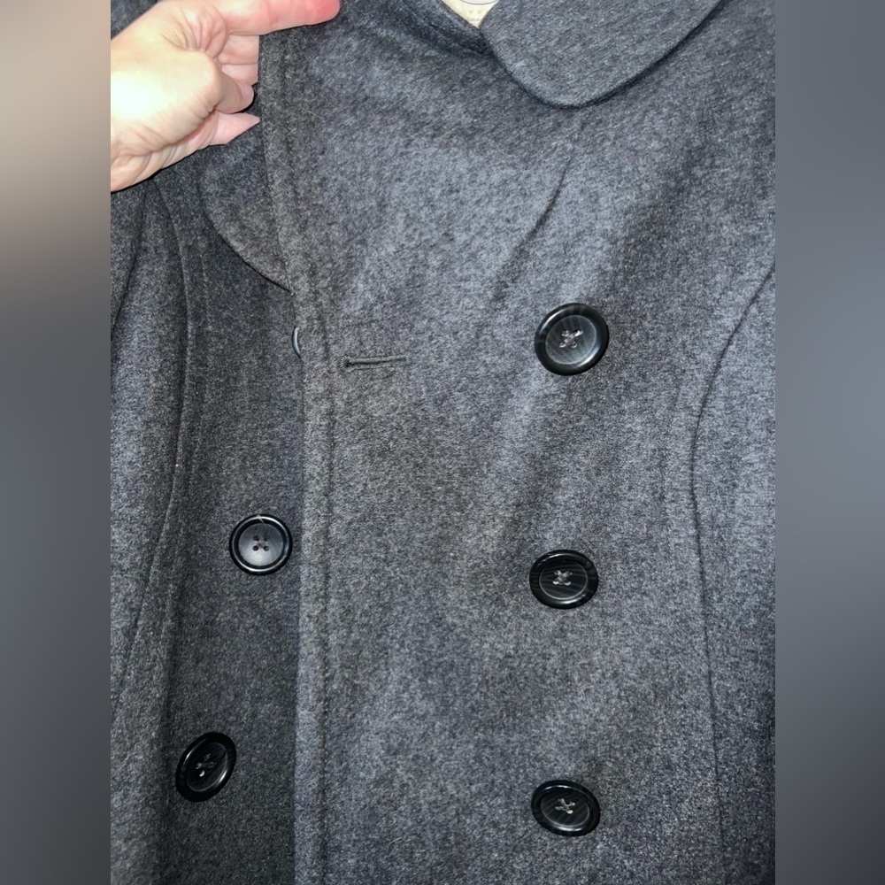 Gray Wool Blend Pea Coat Size Medium - Old Navy - Picture 6 of 7
